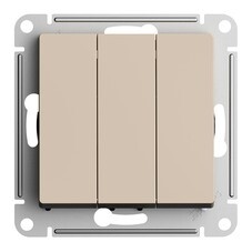 Выключатель Systeme Electric AtlasDesign трехклавишный встраиваемый песочный (ATN001231)