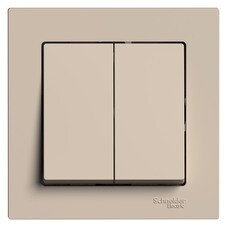 Выключатель Systeme Electric AtlasDesign двухклавишный встраиваемый песочный (ATN001252)