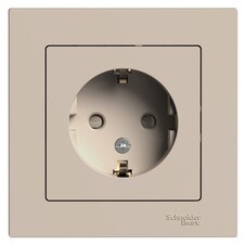 Розетка Systeme Electric AtlasDesign встраиваемая песочная со шторками (ATN001244)
