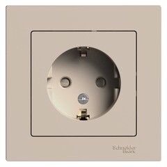 Изображение товара Розетка Systeme Electric AtlasDesign встраиваемая песочная со шторками (ATN001244)