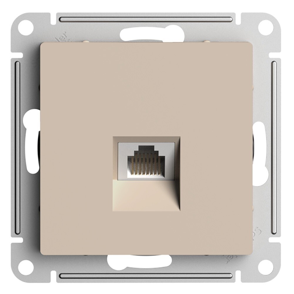 Изображение товара Розетка компьютерная Systeme Electric AtlasDesign RJ45 категория 6А встроенная песочная