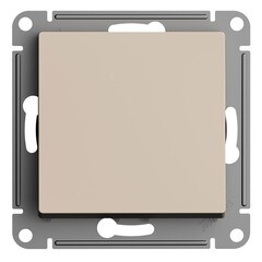 Изображение товара Выключатель Systeme Electric AtlasDesign одноклавишный встраиваемый песочный с самовозвратом (ATN001215)