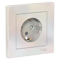 Изображение товара Розетка Systeme Electric AtlasDesign встраиваемая жемчуг со шторками (ATN000444)