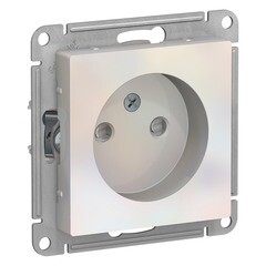 Изображение товара Розетка Systeme Electric AtlasDesign встраиваемая жемчуг со шторками (ATN000449)