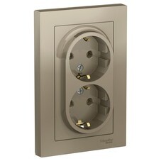 Розетка Systeme Electric AtlasDesign встраиваемая шампань (ATN000524)