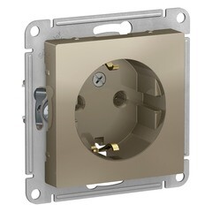 Изображение товара Розетка Systeme Electric AtlasDesign встраиваемая шампань (ATN000543)