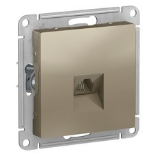 Розетка телефонная Systeme Electric AtlasDesign встраиваемая шампань RJ11 (ATN000581)
