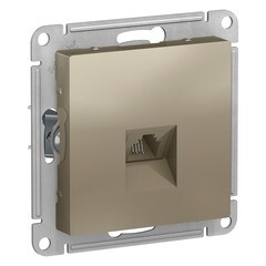 Изображение товара Розетка телефонная Systeme Electric AtlasDesign встраиваемая шампань RJ11 (ATN000581)