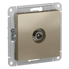 Розетка телевизионная Systeme Electric AtlasDesign встраиваемая шампань (ATN000593)