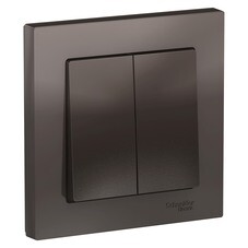 Выключатель Systeme Electric AtlasDesign двухклавишный встраиваемый мокко (ATN000652)