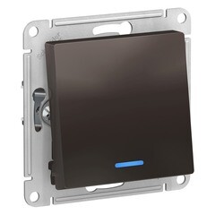 Изображение товара Переключатель Systeme Electric AtlasDesign одноклавишный встраиваемый мокко с подсветкой (ATN000663)