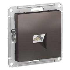 Изображение товара Розетка компьютерная Systeme Electric AtlasDesign встраиваемая мокко RJ45 (ATN000683)