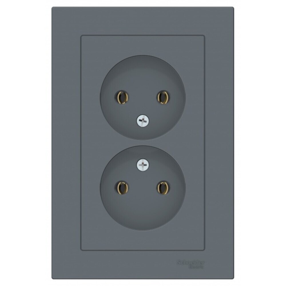 

Розетка Systeme Electric AtlasDesign встраиваемая грифель (ATN000720), Серый;голубой