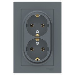 Розетка Systeme Electric AtlasDesign встраиваемая грифель (ATN000724)