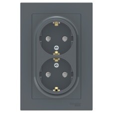 Розетка Systeme Electric AtlasDesign встраиваемая грифель со шторками (ATN000726)
