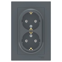 Изображение товара Розетка Systeme Electric AtlasDesign встраиваемая грифель со шторками (ATN000726)