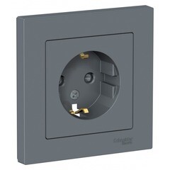Розетка Systeme Electric AtlasDesign встраиваемая грифель со шторками (ATN000744)