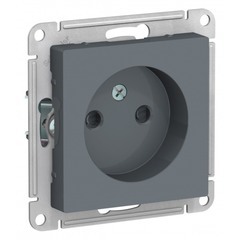 Розетка Systeme Electric AtlasDesign встраиваемая грифель без заземления со шторками (ATN000749)