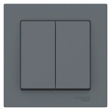 Выключатель Systeme Electric AtlasDesign двухклавишный встраиваемый грифель (ATN000752)
