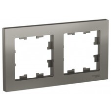 Рамка Systeme Electric AtlasDesign двухместная сталь (ATN000902)