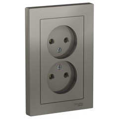 Розетка Systeme Electric AtlasDesign встраиваемая сталь (ATN000920)