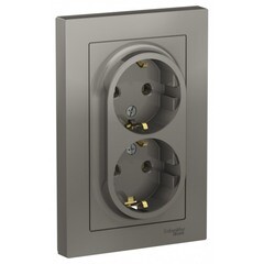 Изображение товара Розетка Systeme Electric AtlasDesign встраиваемая сталь (ATN000924)