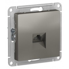 Изображение товара Розетка телефонная Systeme Electric AtlasDesign встраиваемая сталь RJ11 (ATN000981)