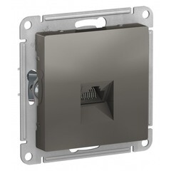 Изображение товара Розетка компьютерная Systeme Electric AtlasDesign встраиваемая сталь RJ45 (ATN000983)