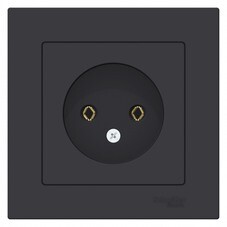 Розетка Systeme Electric AtlasDesign встраиваемая карбон (ATN001040)