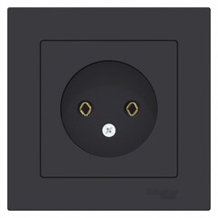 Изображение товара Розетка Systeme Electric AtlasDesign встраиваемая карбон (ATN001040)