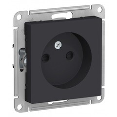 Изображение товара Розетка Systeme Electric AtlasDesign встраиваемая карбон со шторками (ATN001049)