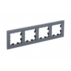 Рамка Systeme Electric AtlasDesign Nature четырехместная мрамор айс грей (ATN343204)