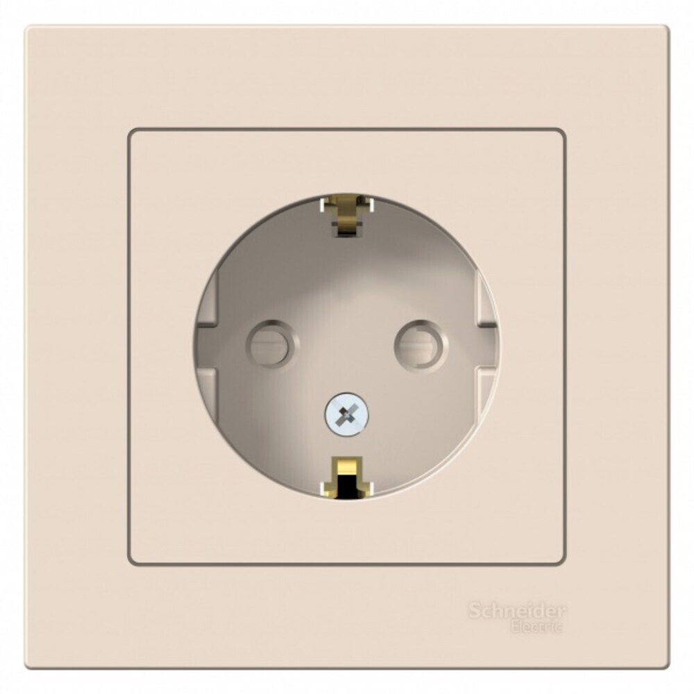 Изображение товара Розетка Systeme Electric AtlasDesign бежевая с шторками