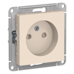Изображение товара Розетка Systeme Electric AtlasDesign встраиваемая бежевая со шторками (ATN000249)
