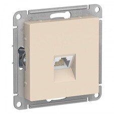 Розетка компьютерная Systeme Electric AtlasDesign встраиваемая бежевая RJ45 (ATN000286)