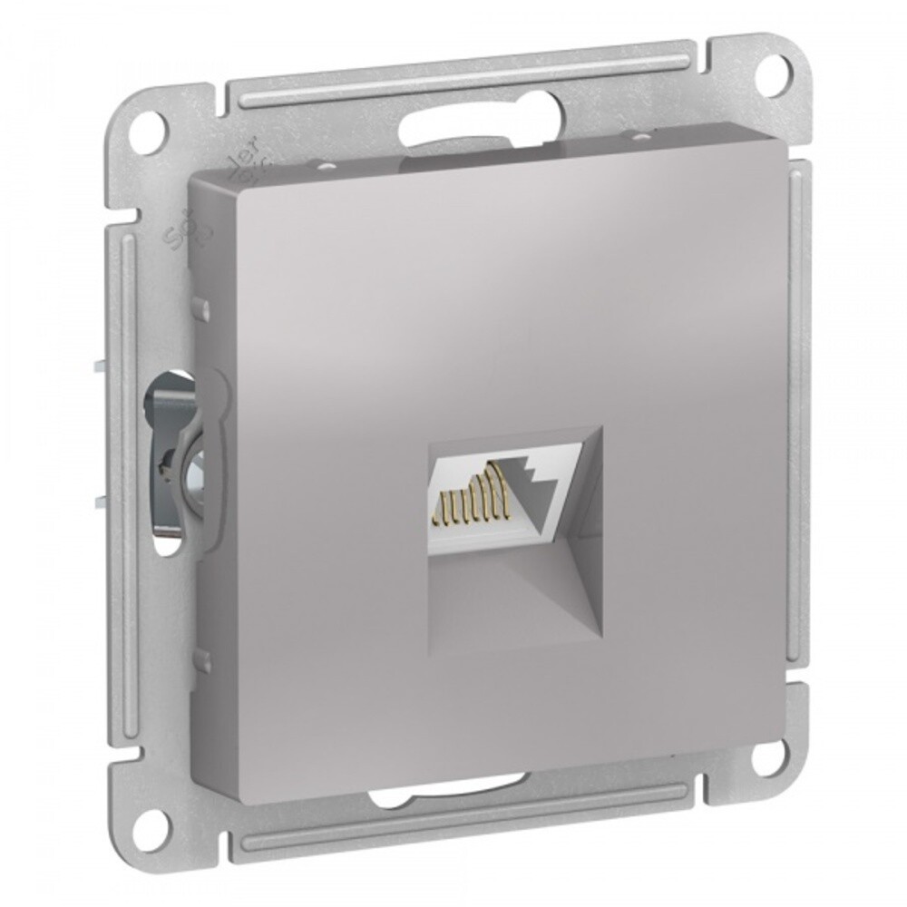 

Розетка компьютерная Systeme Electric AtlasDesign встраиваемая алюминий RJ45 (ATN000386), Серебро