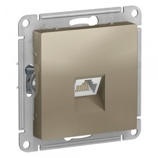 Розетка компьютерная Systeme Electric AtlasDesign встраиваемая шампань RJ45 (ATN000586)