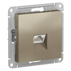 Изображение товара Розетка компьютерная Systeme Electric AtlasDesign встраиваемая шампань RJ45 (ATN000586)