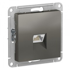 Изображение товара Розетка компьютерная Systeme Electric AtlasDesign встраиваемая сталь RJ45 (ATN000986)