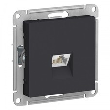 Розетка компьютерная Systeme Electric AtlasDesign встраиваемая карбон RJ45 (ATN001086)