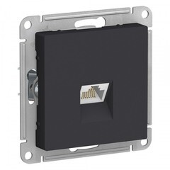 Розетка компьютерная Systeme Electric AtlasDesign встраиваемая карбон RJ45 (ATN001086)