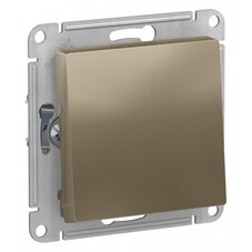Переключатель Systeme Electric AtlasDesign одноклавишный встраиваемый шампань (ATN000561)