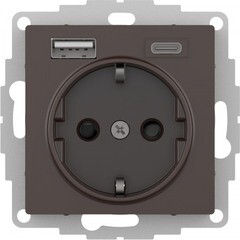 Изображение товара Розетка USB Systeme Electric AtlasDesign встраиваемая мокко USB-A/ Type-C (ATN000632)