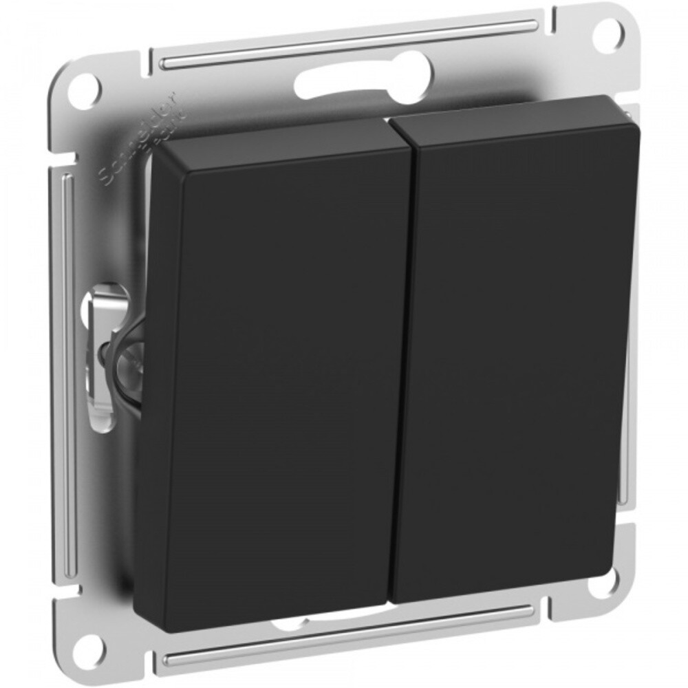 

Выключатель Systeme Electric AtlasDesign Aqua двухклавишный встраиваемый карбон (ATN441051), Черный