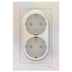 Изображение товара Розетка Systeme Electric AtlasDesign встраиваемая жемчуг со шторками (ATN000426)