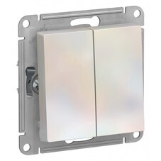 Переключатель Systeme Electric AtlasDesign двухклавишный встраиваемый жемчуг (ATN000465)