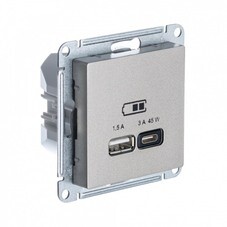 Розетка USB Systeme Electric AtlasDesign встраиваемая шампань USB-A/ Type-C (ATN000529)