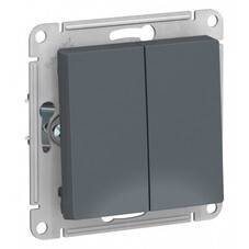 Выключатель Systeme Electric AtlasDesign двухклавишный встраиваемый грифель (ATN000751)