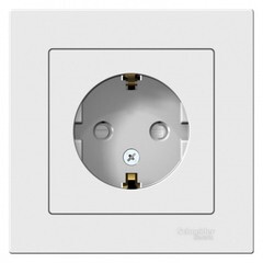 Изображение товара Розетка Systeme Electric AtlasDesign встраиваемая белая со шторками (ATN000144)