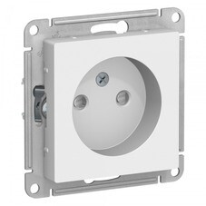 Розетка Systeme Electric AtlasDesign встраиваемая белая со шторками (ATN000149)